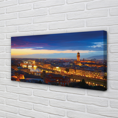 Fototryck canvas Italien Nattpanorama av broar