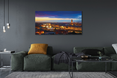 Fototryck canvas Italien Nattpanorama av broar