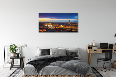 Fototryck canvas Italien Nattpanorama av broar