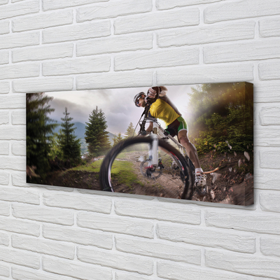 Canvas bild Cykel berg moln