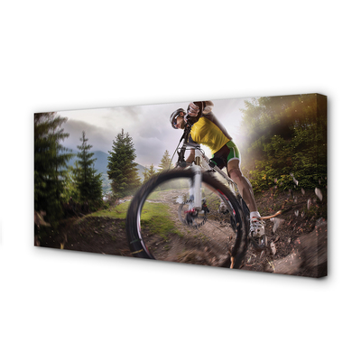 Canvas bild Cykel berg moln