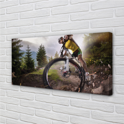 Canvas bild Cykel berg moln