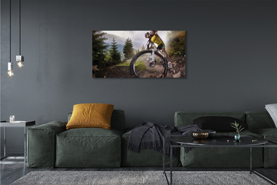 Canvas bild Cykel berg moln