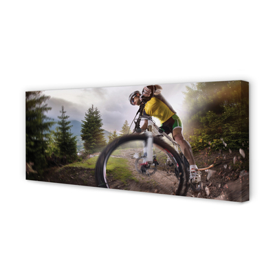 Canvas bild Cykel berg moln