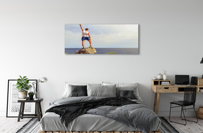 Canvas bild Man havet himmel