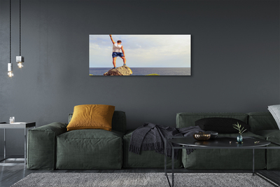 Canvas bild Man havet himmel