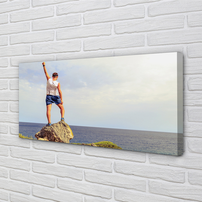 Canvas bild Man havet himmel