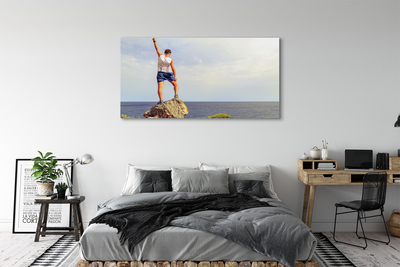 Canvas bild Man havet himmel