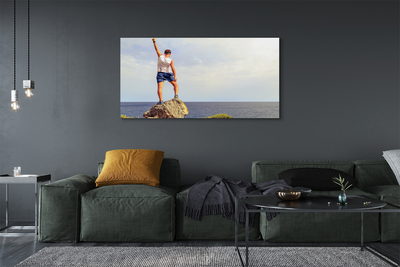 Canvas bild Man havet himmel