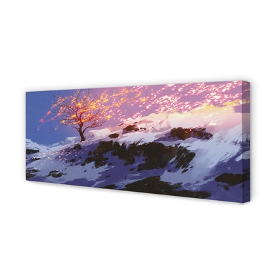 Fototryck canvas Vinter bergsträd