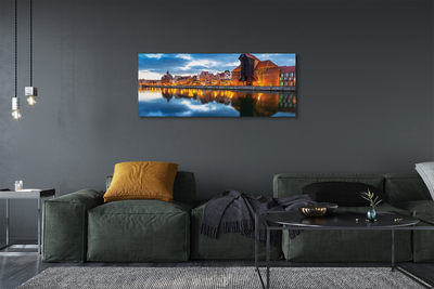 Canvas bild Gdańskflodens byggnader