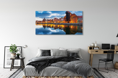 Canvas bild Gdańskflodens byggnader