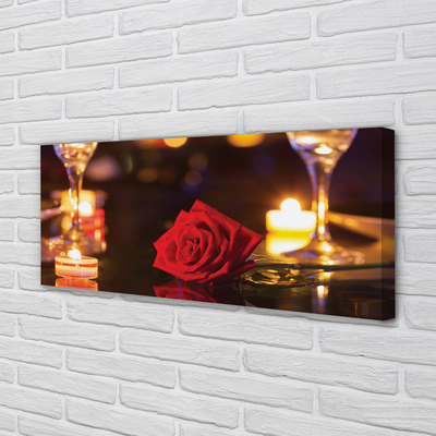 Canvas bild Rosenljus i glas