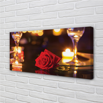 Canvas bild Rosenljus i glas