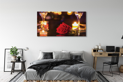 Canvas bild Rosenljus i glas