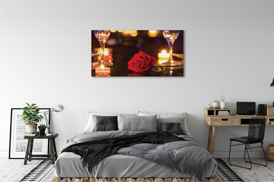 Canvas bild Rosenljus i glas