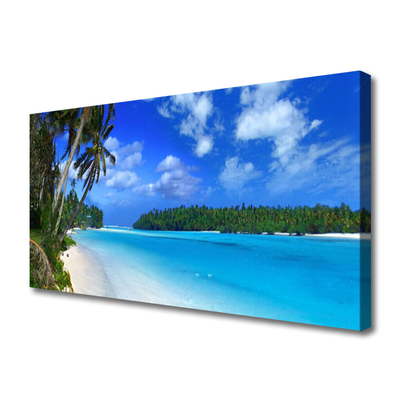 Fototryck canvas Beach Palms Sea