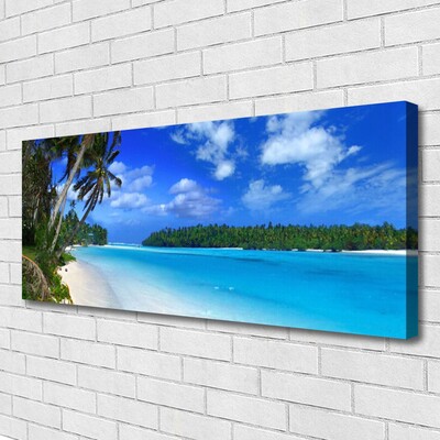 Fototryck canvas Beach Palms Sea