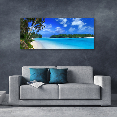 Fototryck canvas Beach Palms Sea