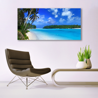 Fototryck canvas Beach Palms Sea