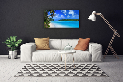 Fototryck canvas Beach Palms Sea