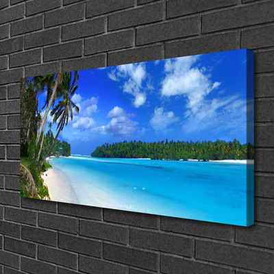 Fototryck canvas Beach Palms Sea