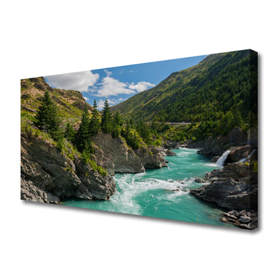 Canvas bild Bergflodlandskap