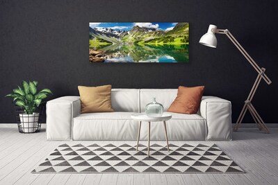 Bild på canvas Bergsjölandskap