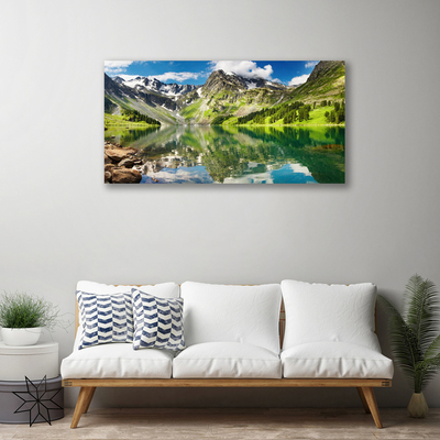 Bild på canvas Bergsjölandskap