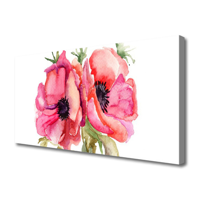 Fototryck canvas Akvarell blommor