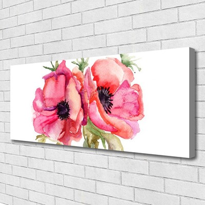 Fototryck canvas Akvarell blommor