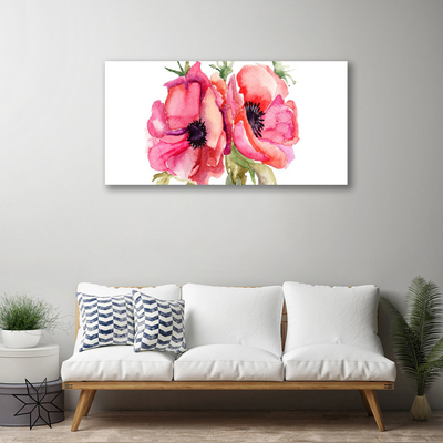 Fototryck canvas Akvarell blommor