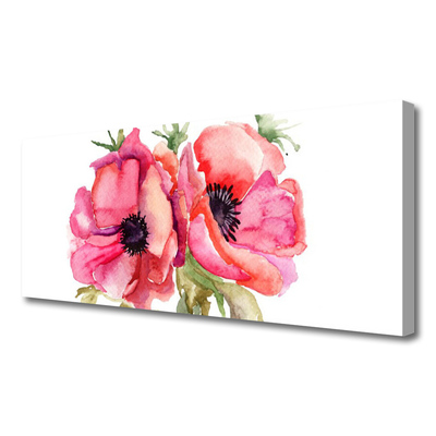 Fototryck canvas Akvarell blommor