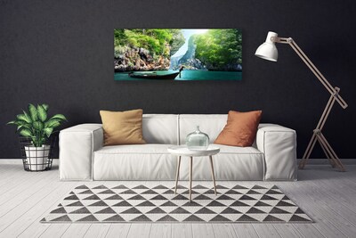 Fototryck canvas Bergvattenbåtnatur