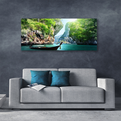 Fototryck canvas Bergvattenbåtnatur