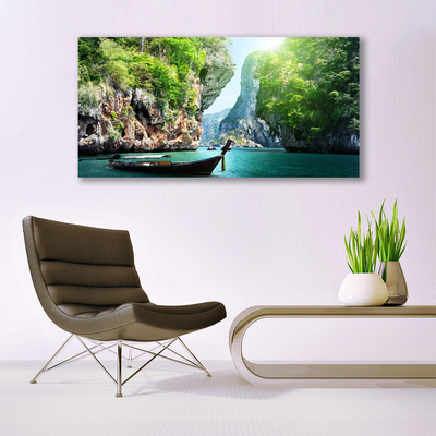 Fototryck canvas Bergvattenbåtnatur