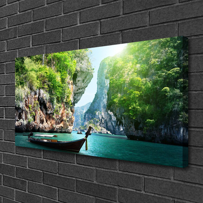Fototryck canvas Bergvattenbåtnatur