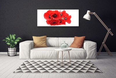 Fototryck canvas Blommor På Väggen