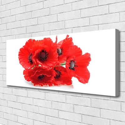 Fototryck canvas Blommor På Väggen