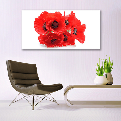 Fototryck canvas Blommor På Väggen