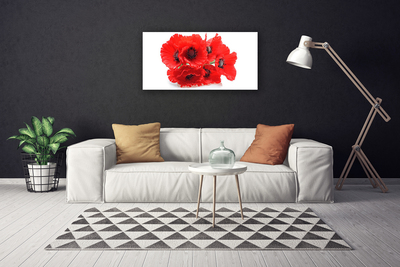 Fototryck canvas Blommor På Väggen