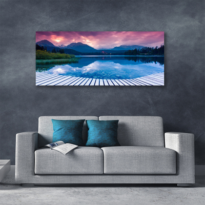 Fototryck canvas Bergsjölandskap