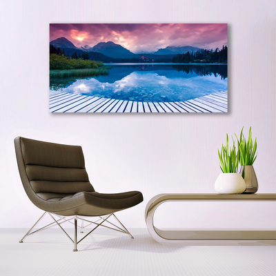 Fototryck canvas Bergsjölandskap