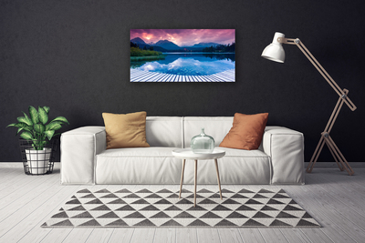 Fototryck canvas Bergsjölandskap