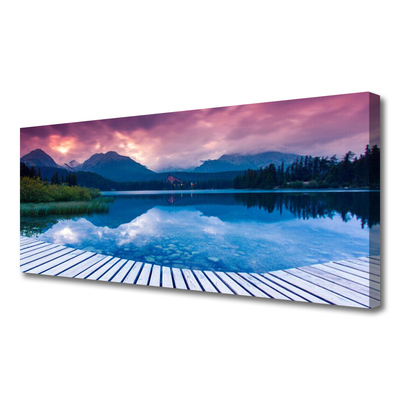 Fototryck canvas Bergsjölandskap