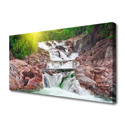 Canvas bild Natur vattenfall