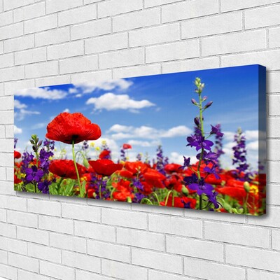 Bild canvas Blommor På Väggen