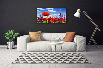 Bild canvas Blommor På Väggen