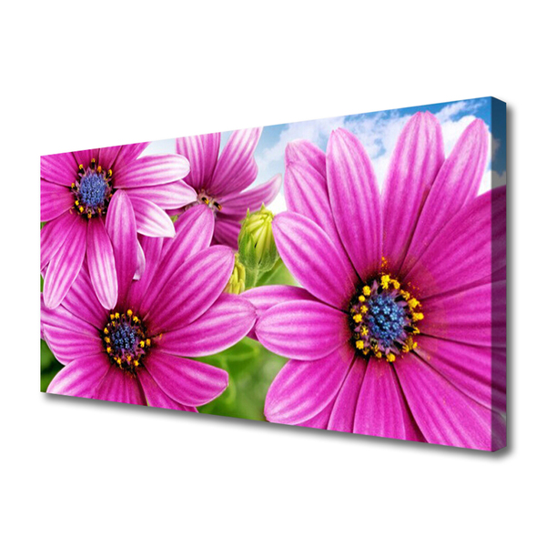 Canvas bild Blommor På Väggen