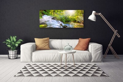 Bild canvas Skogsnaturvattenfall